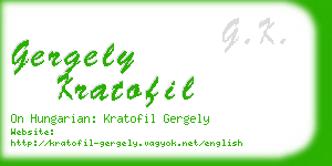 gergely kratofil business card
